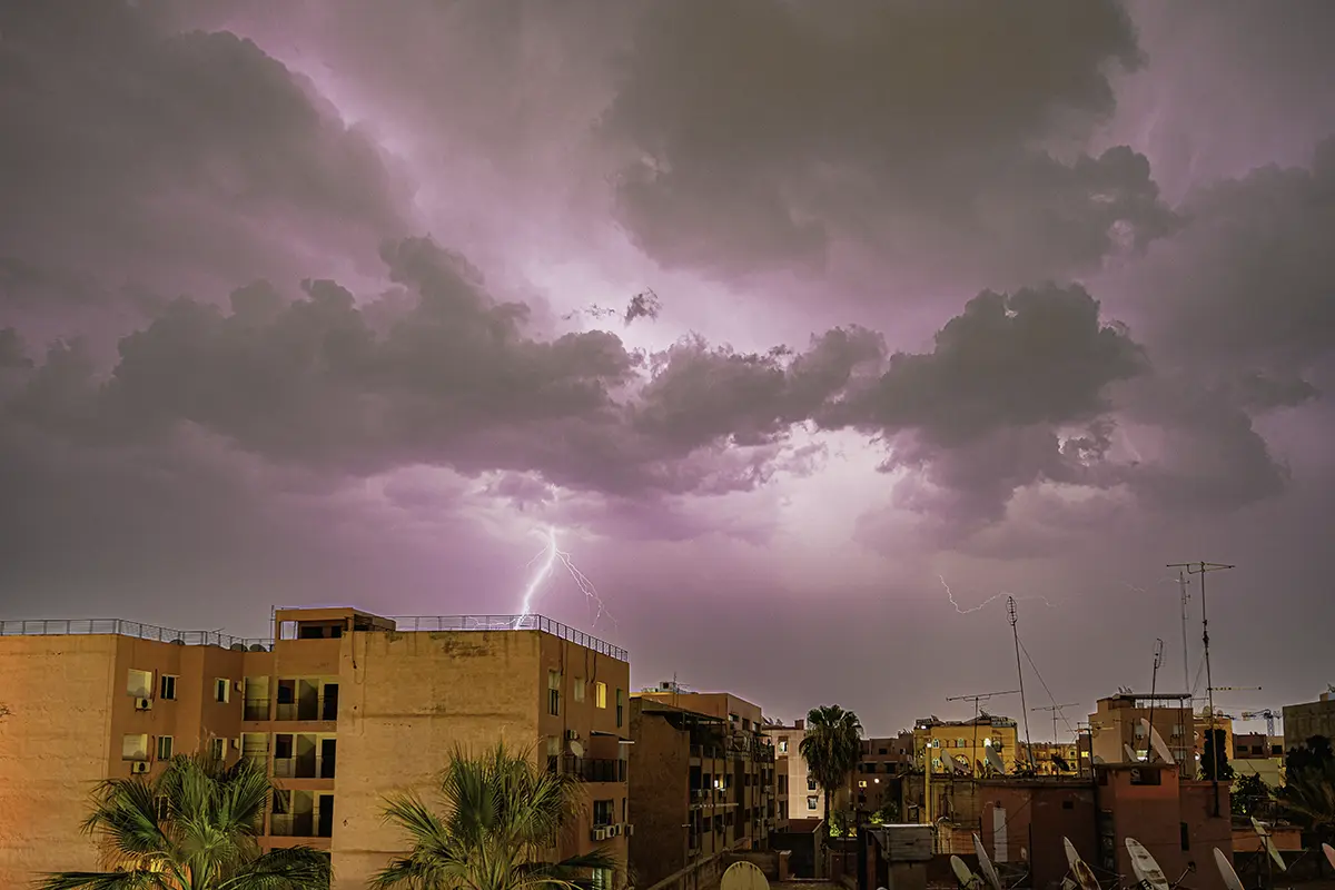 foudre eclairs pluie gueliz